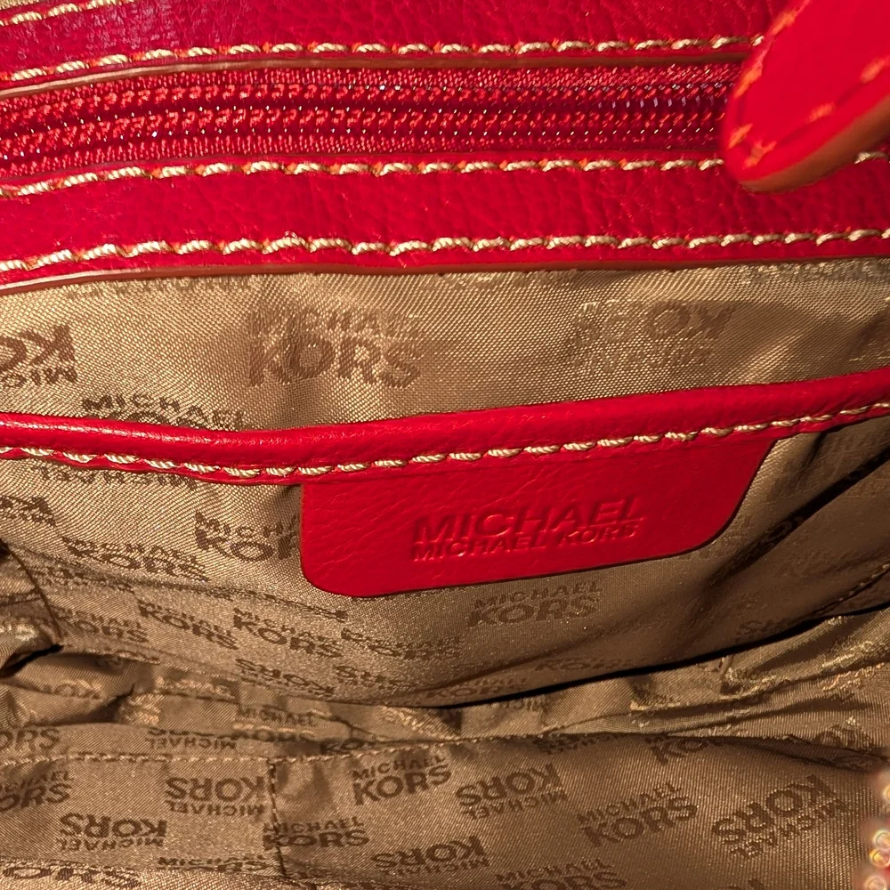 Michael Kors Red and Brown Women's Bag